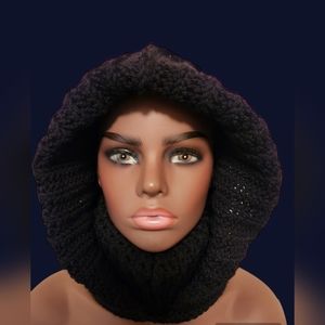 Crochet Turtleneck Hoodie